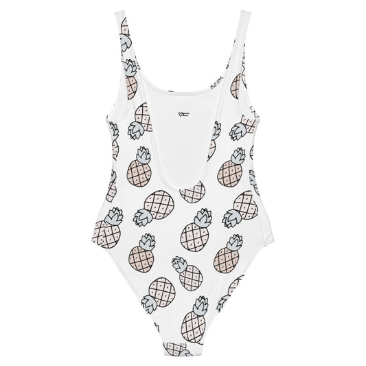 Vintage Pineapples All Over Print One-Piece Swimsuit - Memories of Seasons