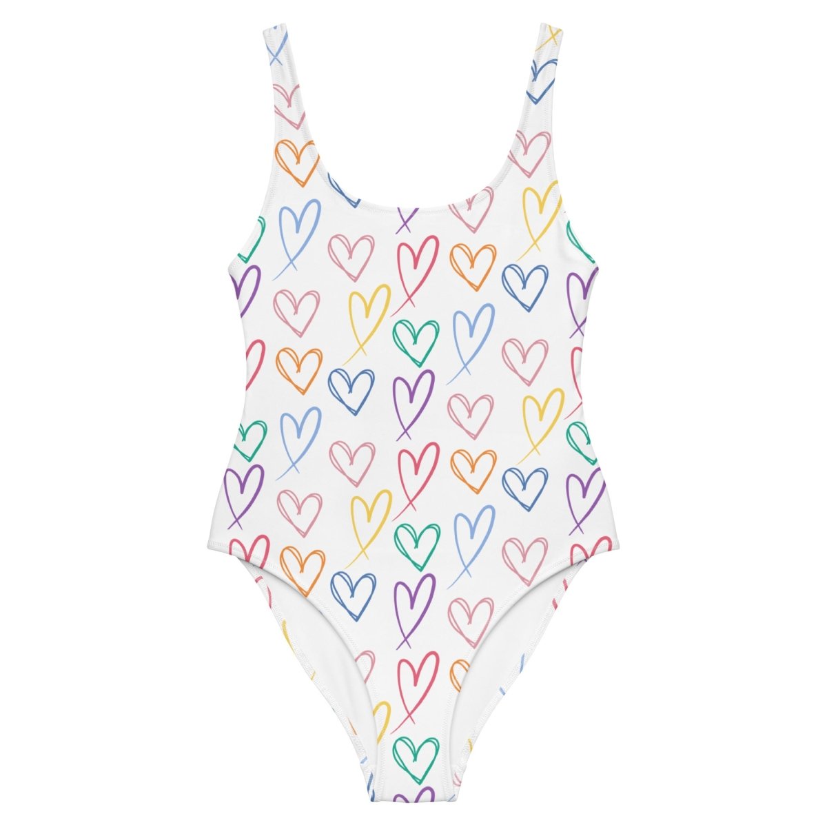 Random Rainbow Hearts All Over Print - Memories of Seasons