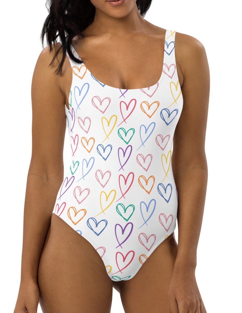 Random Rainbow Hearts All Over Print - Memories of Seasons